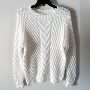 NWT White Cable Knit Sweater